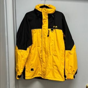 FILA Yellow & Black Colorblock Utility Jacket – Men’s Medium